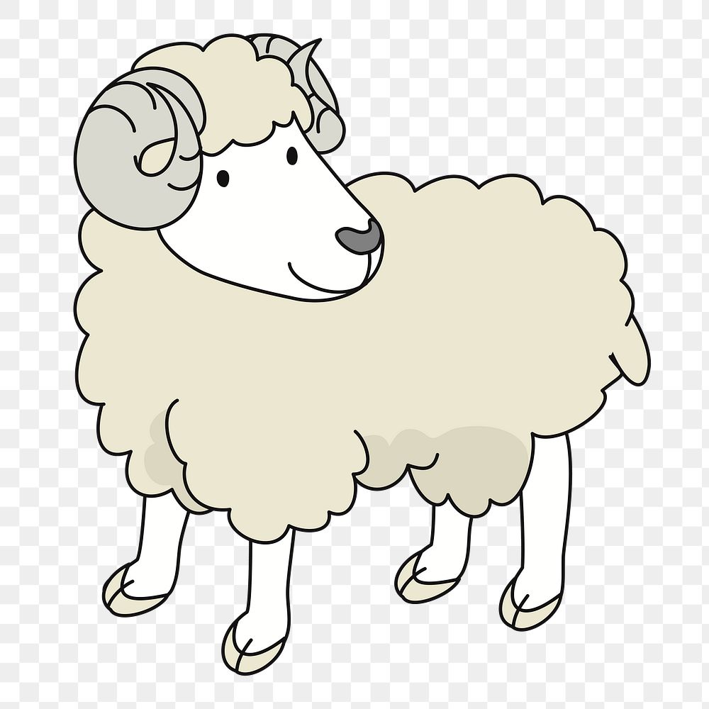 Sheep png illustration, transparent background. Free public domain CC0 image.