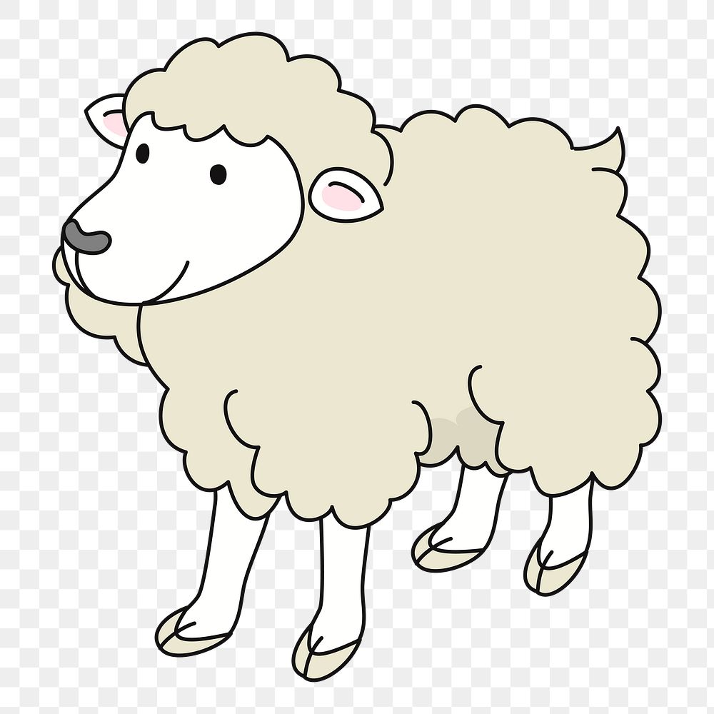 Sheep png illustration, transparent background. Free public domain CC0 image.