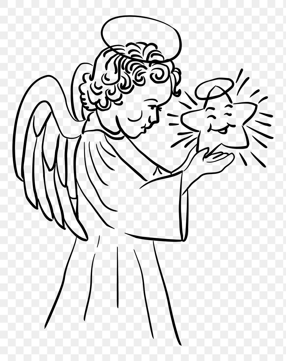 Child angel png illustration, transparent background. Free public domain CC0 image.