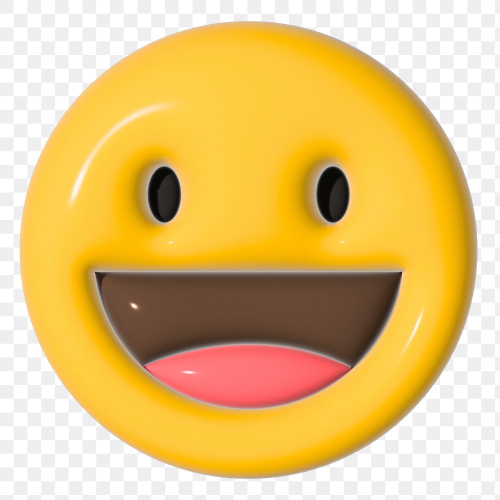 Smile 3D emoticon png, transparent background