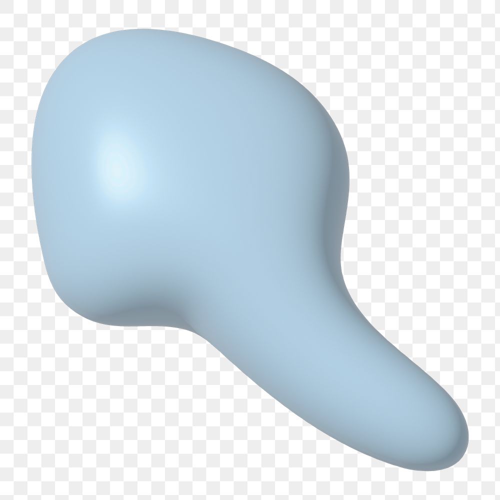 Pastel blue blob png, transparent background