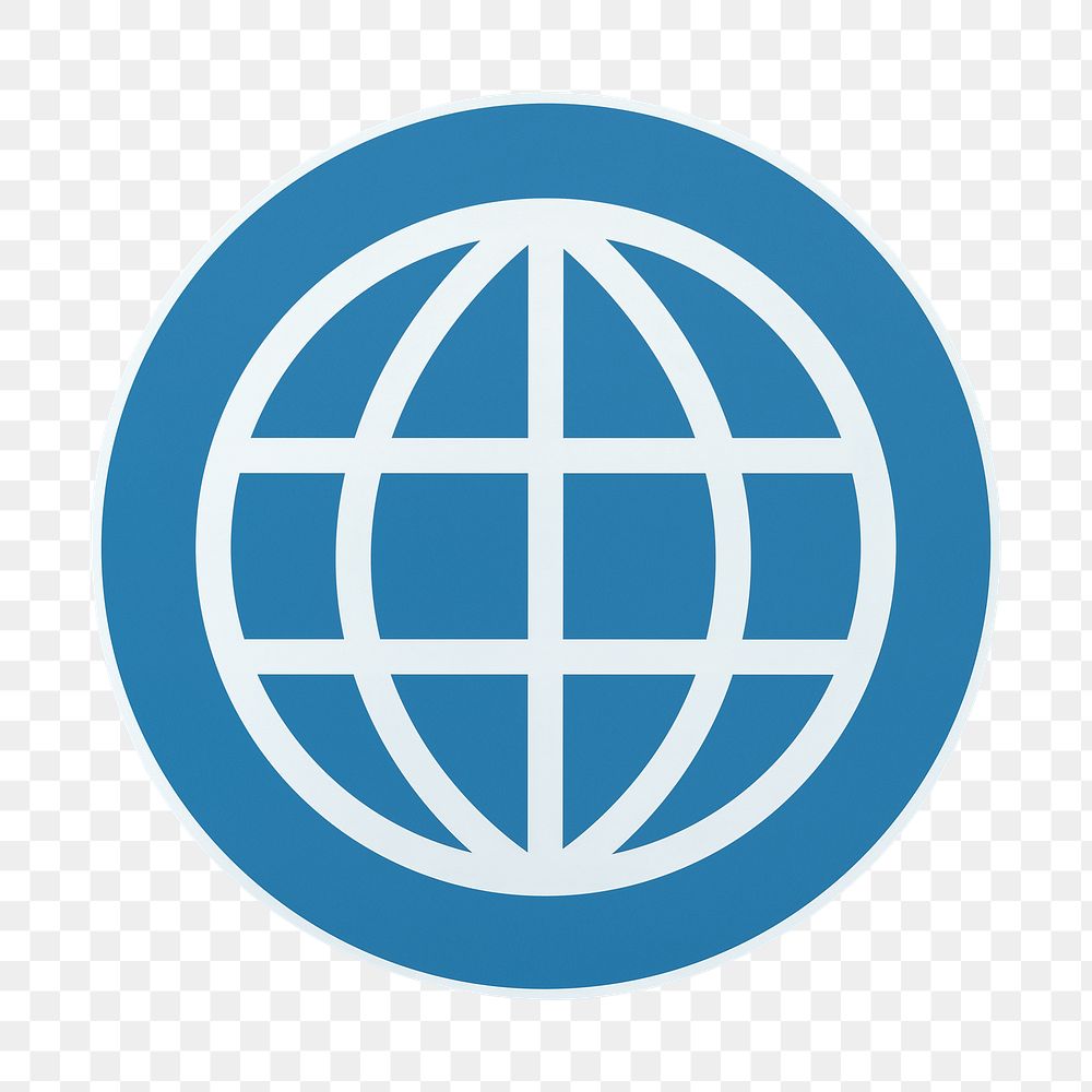 Grid globe png icon, transparent background
