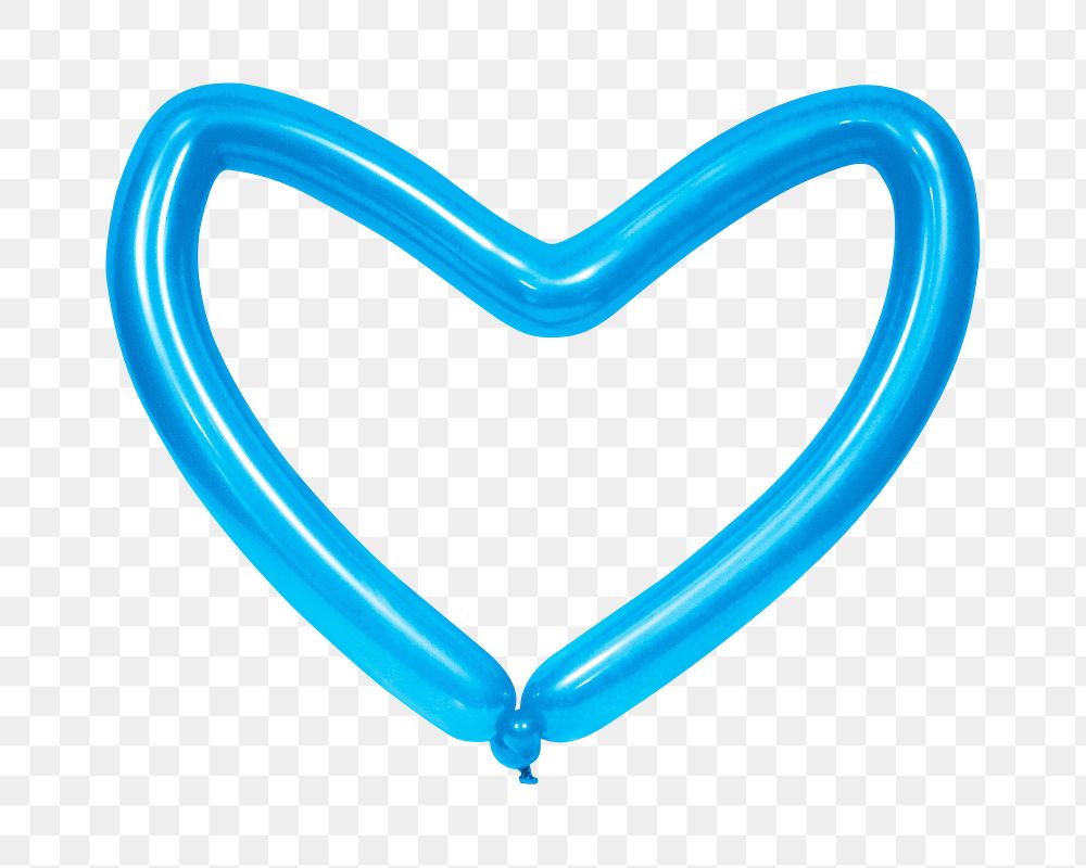 Blue heart balloon png sticker, transparent background