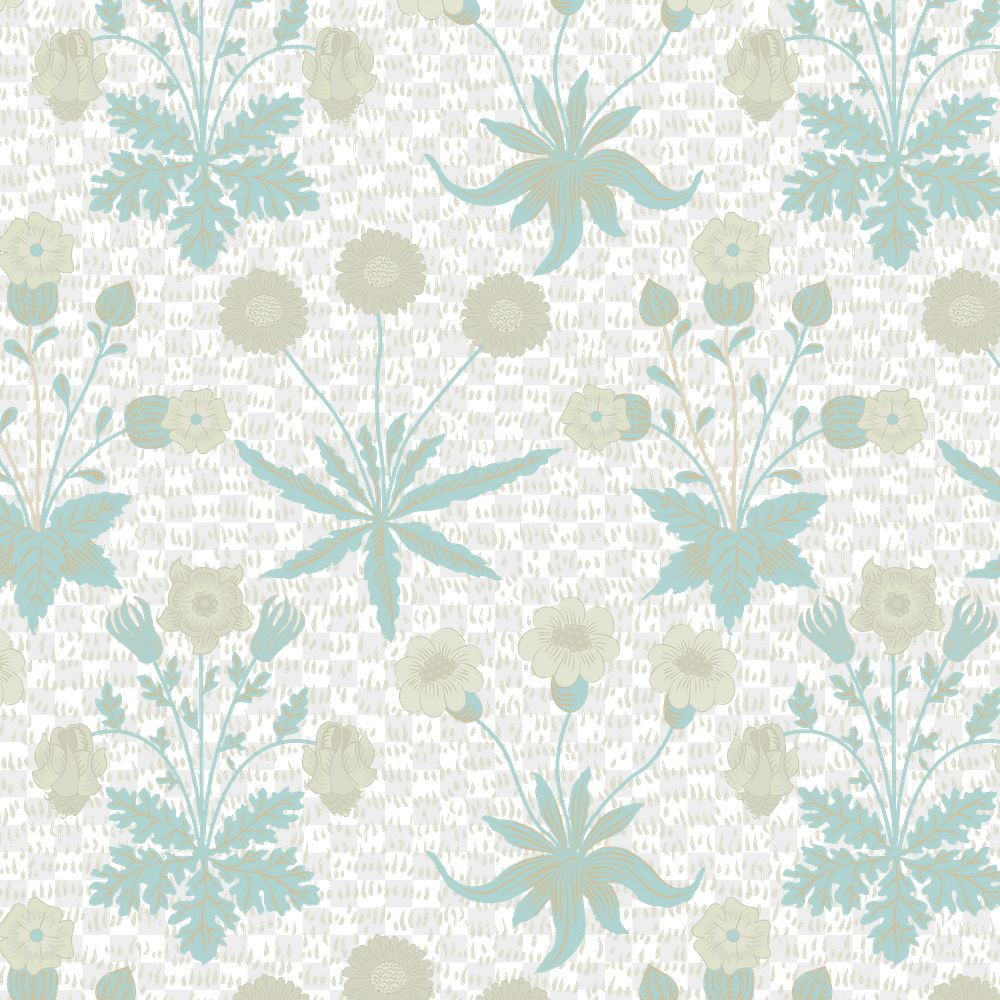 PNG William Morris's floral pattern, vintage design, transparent background