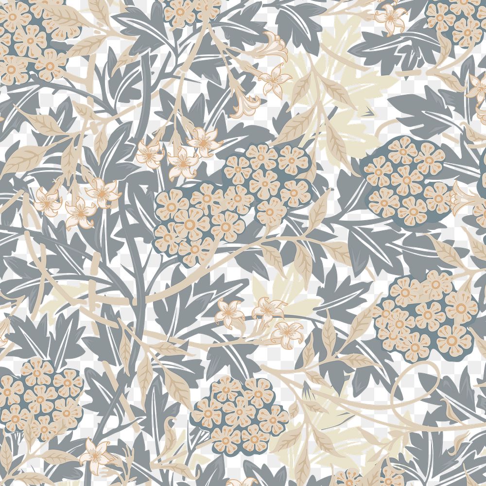 PNG William Morris's floral pattern, vintage design, transparent background