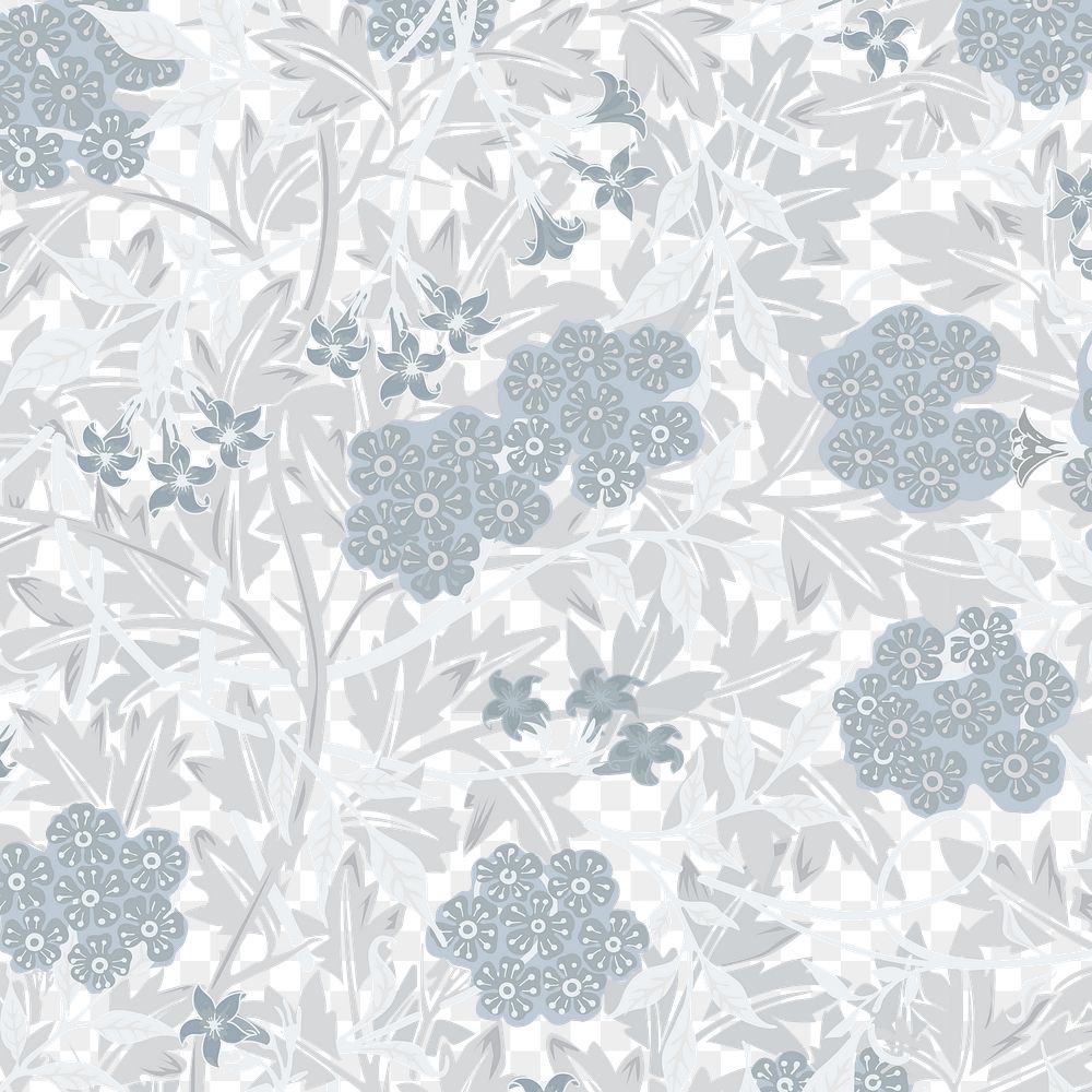 PNG William Morris's floral pattern, vintage design, transparent background