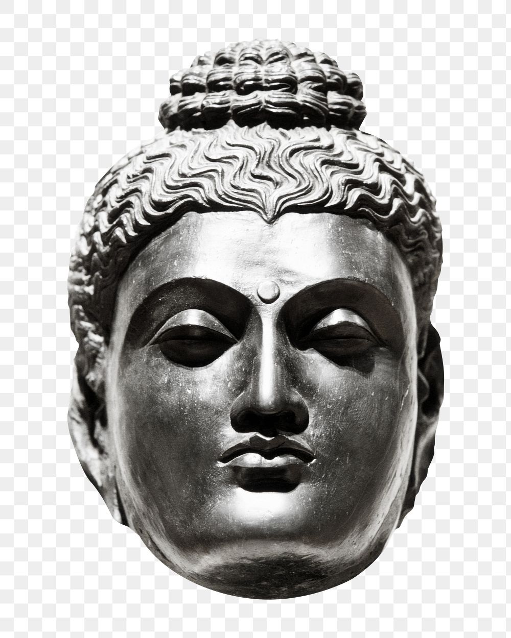 Indian Buddha head png religious sticker, transparent background
