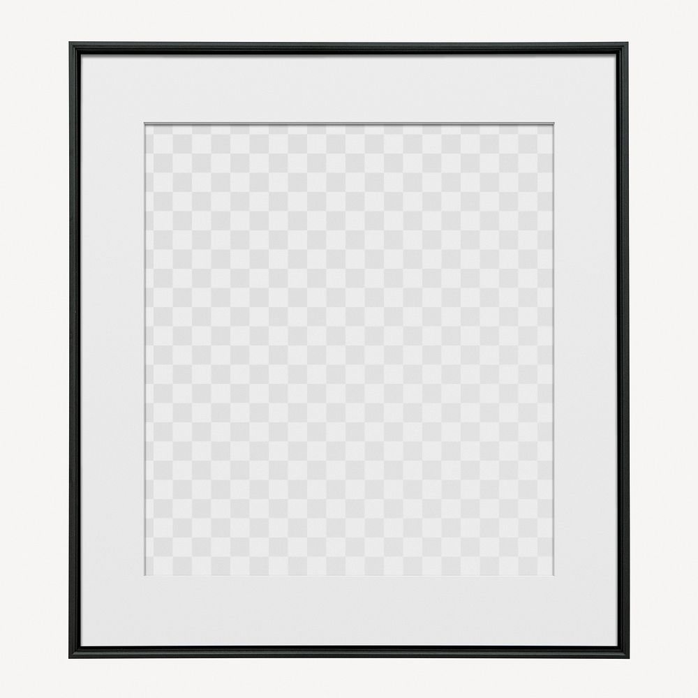 Black frame png mockup, transparent design