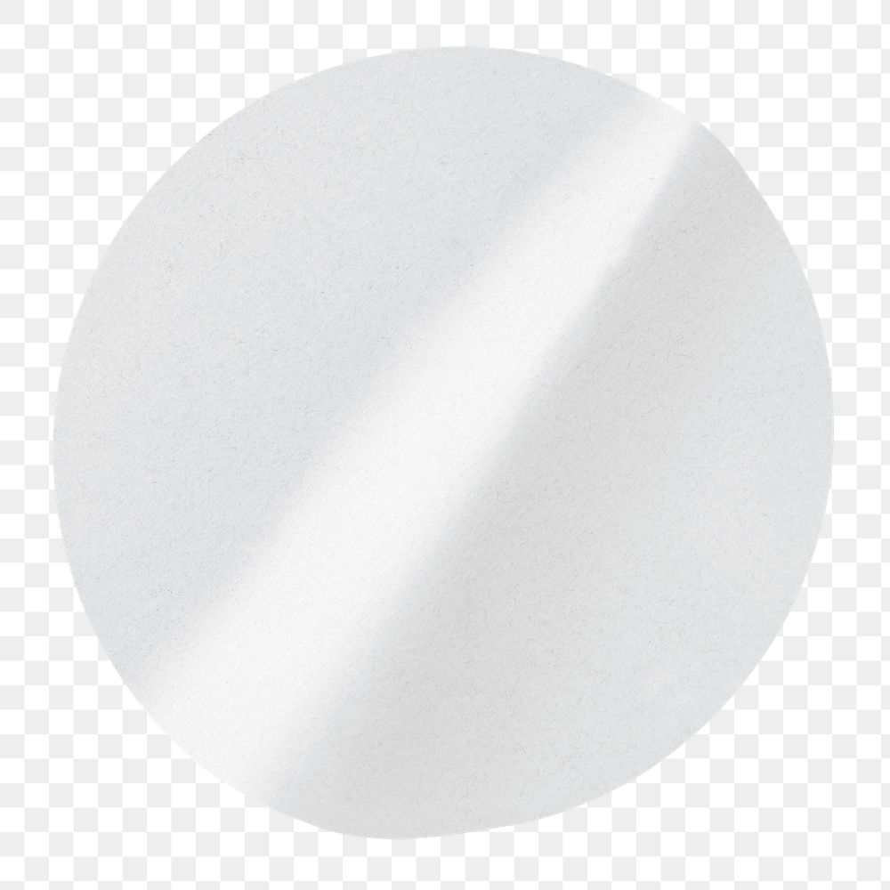 Round png sticker, white tape on transparent background