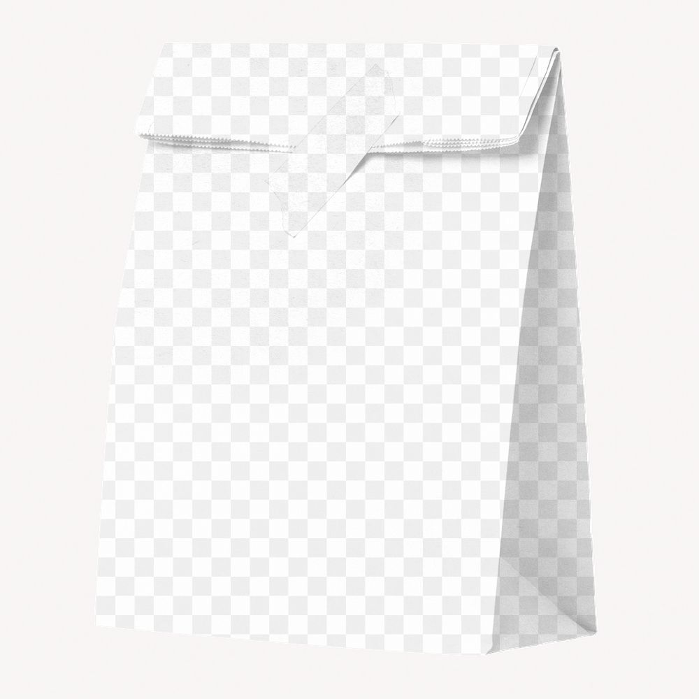 Paper bag  png mockup, transparent design 