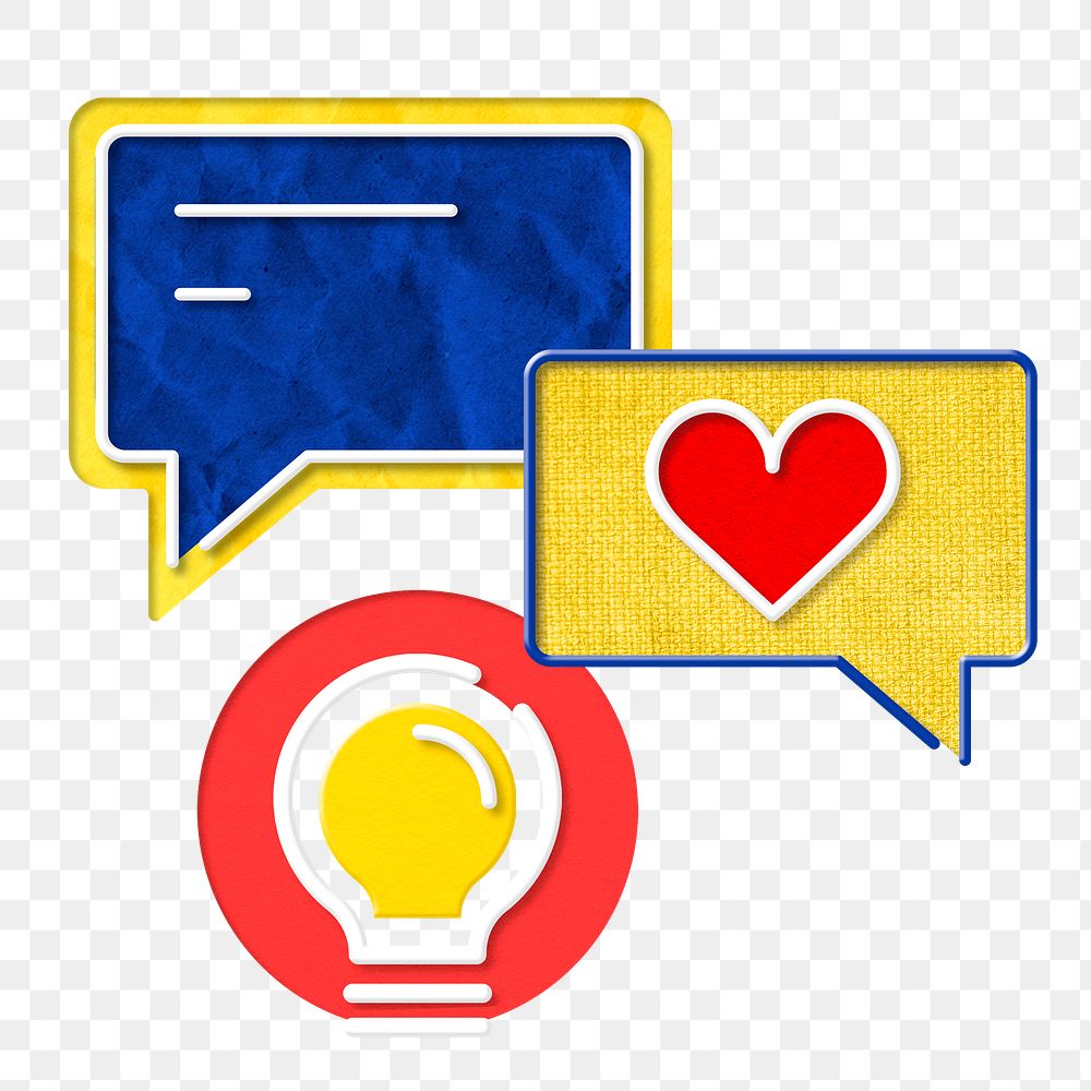 Speech bubble png sticker, heart texting graphic, transparent background