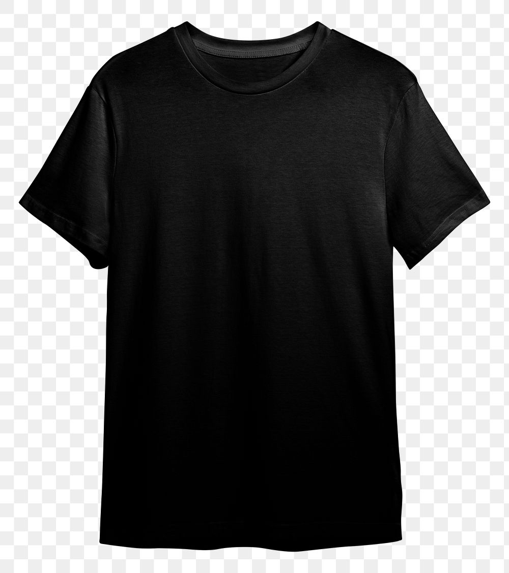 Black t-shirt png sticker, design space, transparent background