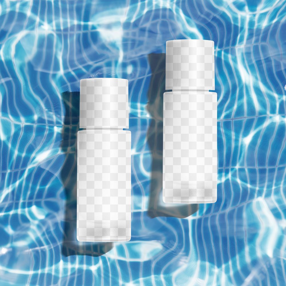 Cosmetic bottle png mockup sticker, transparent design