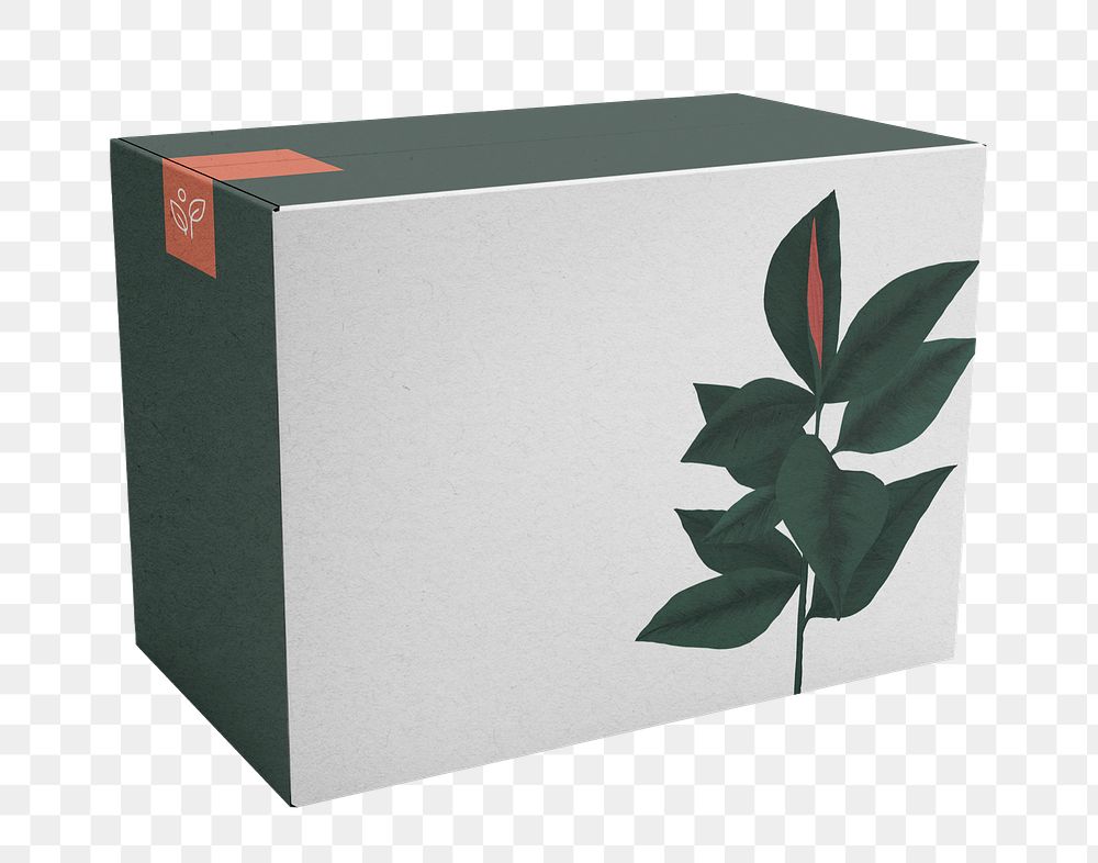 Png paper box sticker, transparent background