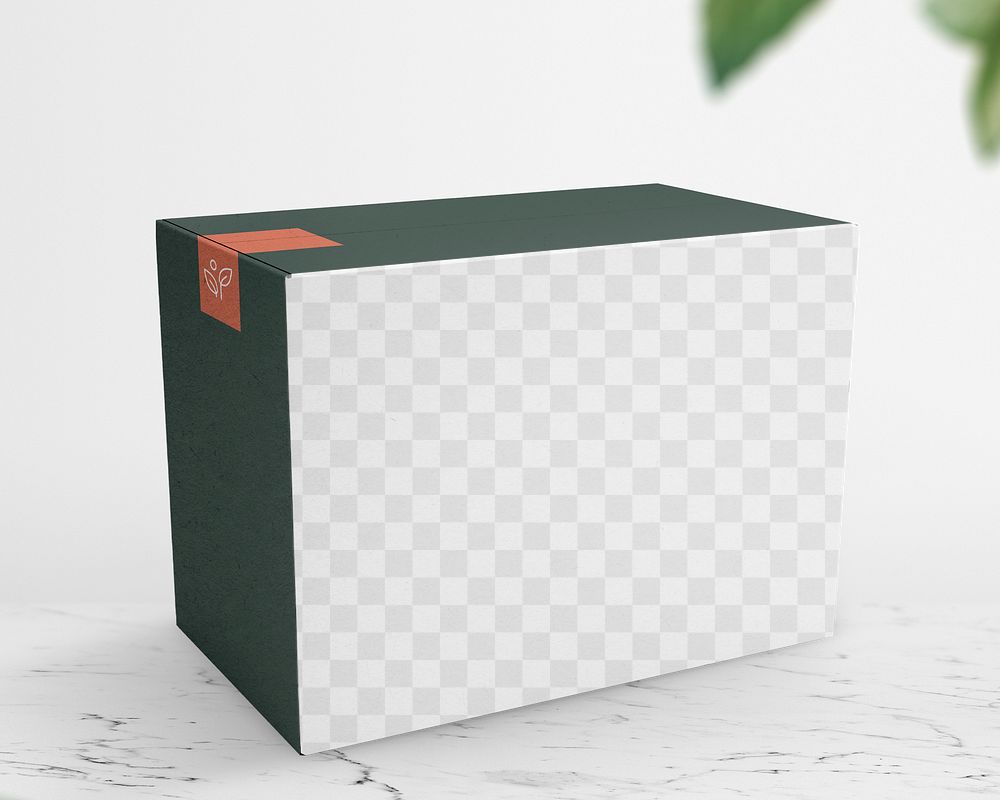 Png eco paper box mockup, transparent design