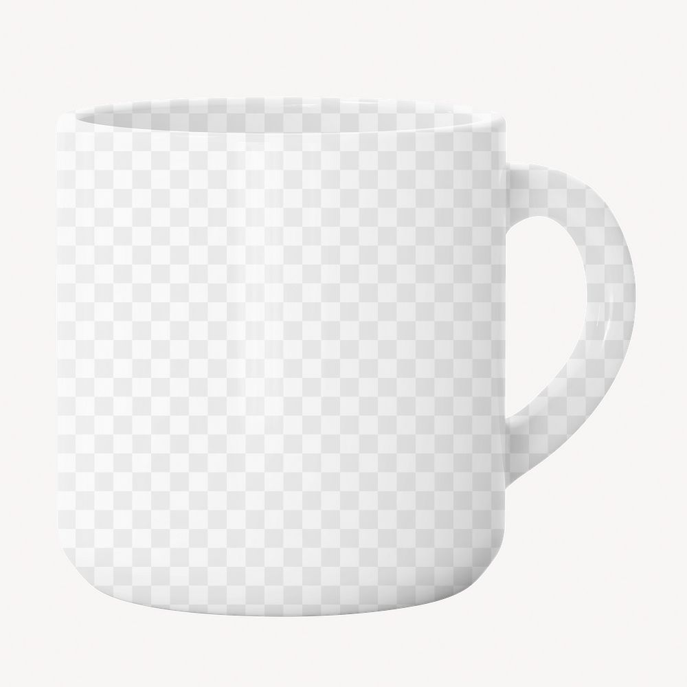 Coffee mug png mockup, transparent design 