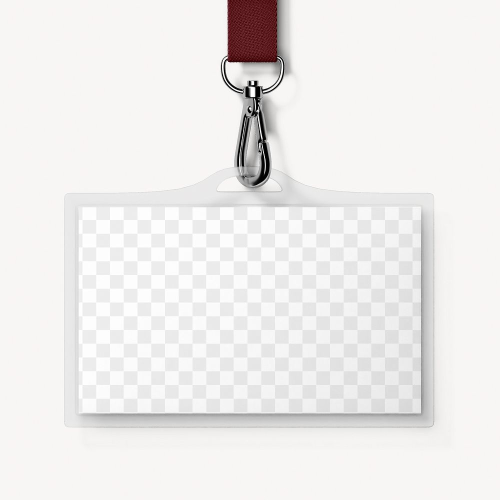Staff card png mockup, 3D white transparent design