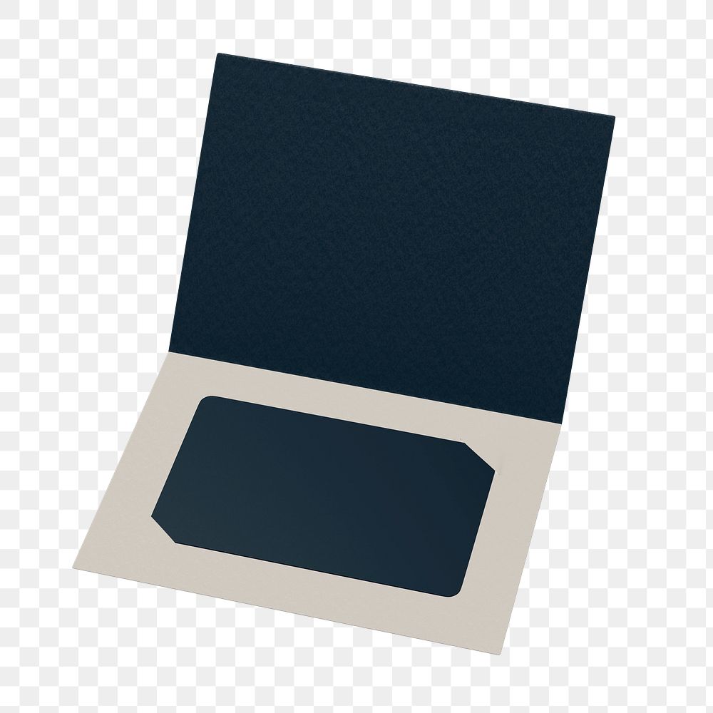 Gift card png sticker, black blank design, transparent background