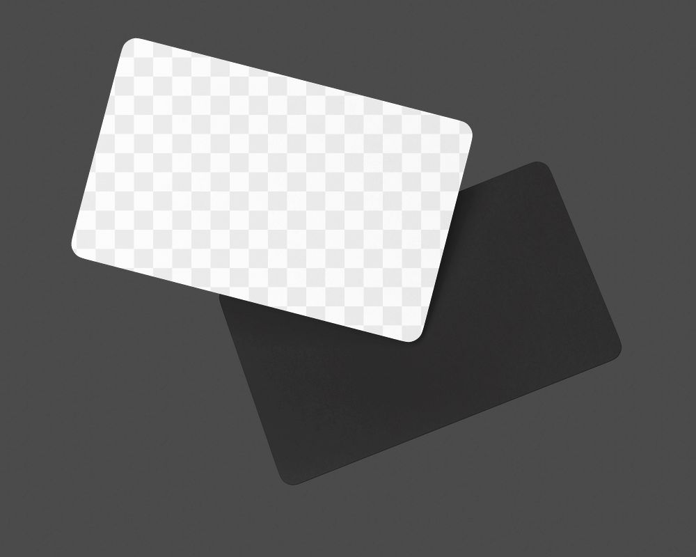 Credit card png mockup, black transparent design