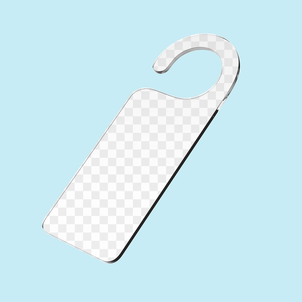 Door tag png mockup, 3D transparent design