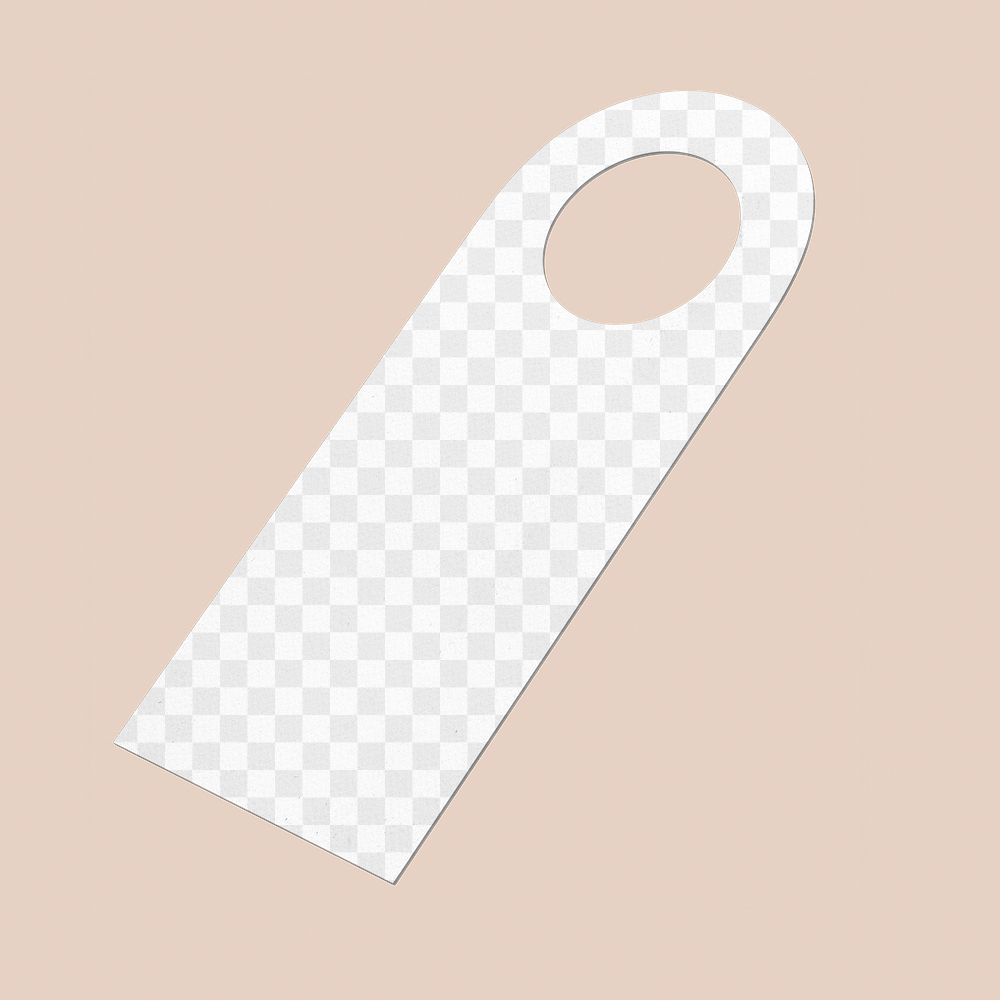 Door tag png mockup, 3D transparent design