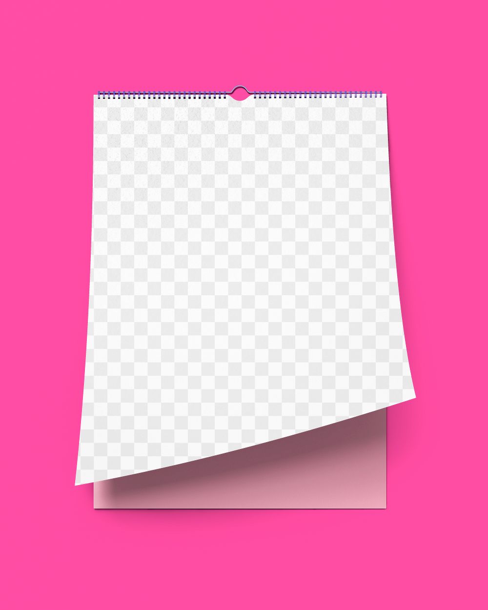 Wall calendar png mockup, pink transparent design