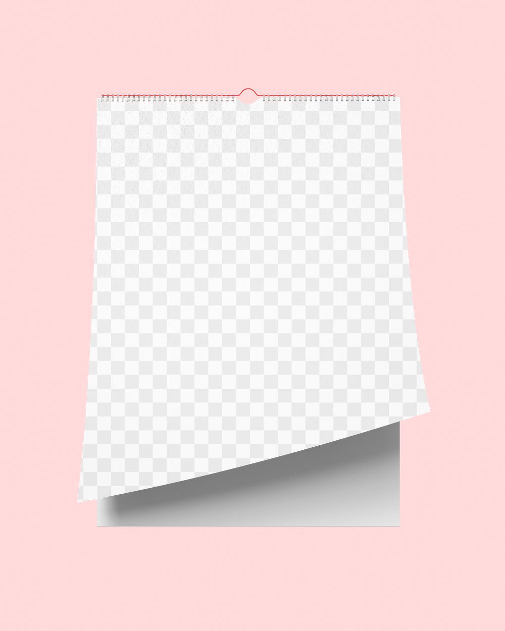 Wall calendar png mockup, pink transparent design