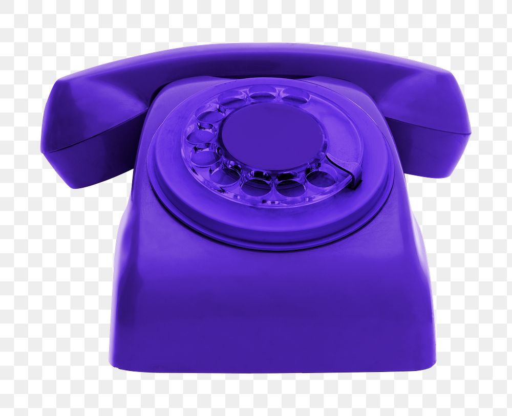 Rotary telephone png sticker, retro object, transparent background