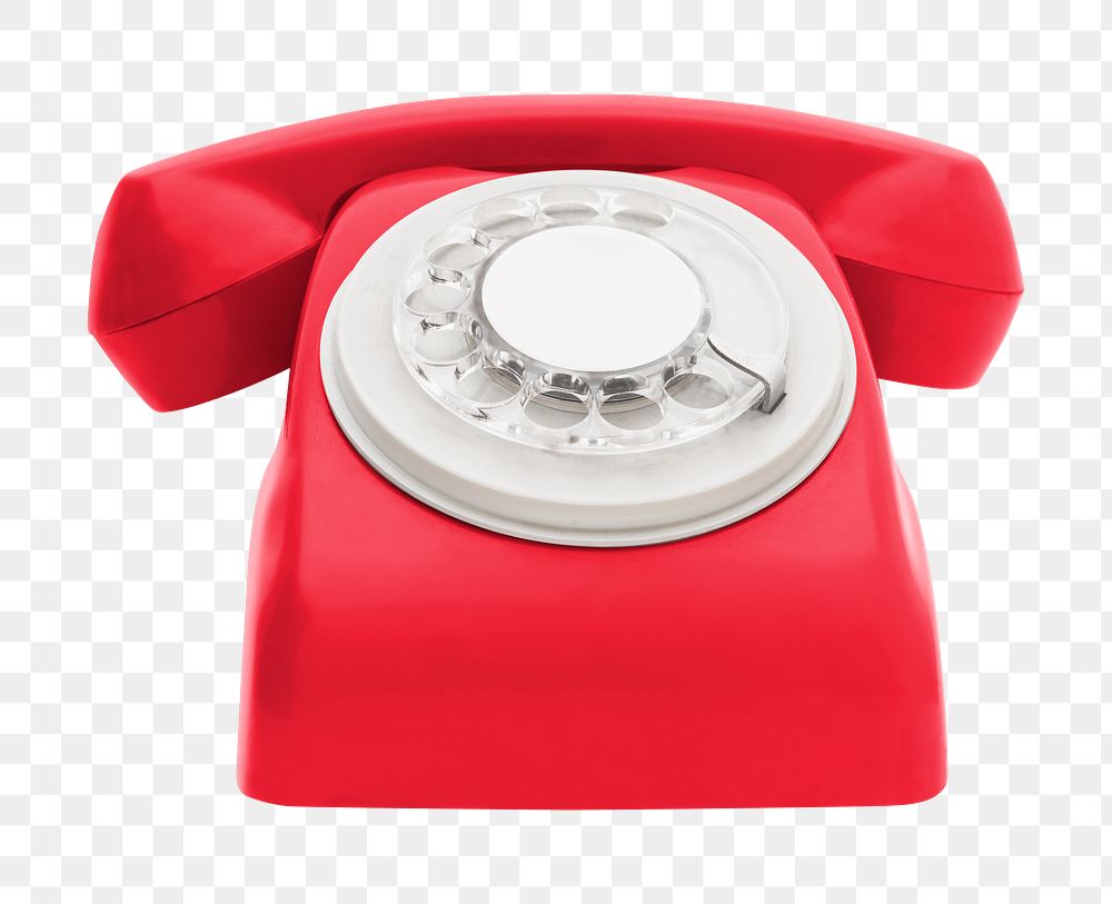 Rotary telephone png sticker, retro object, transparent background