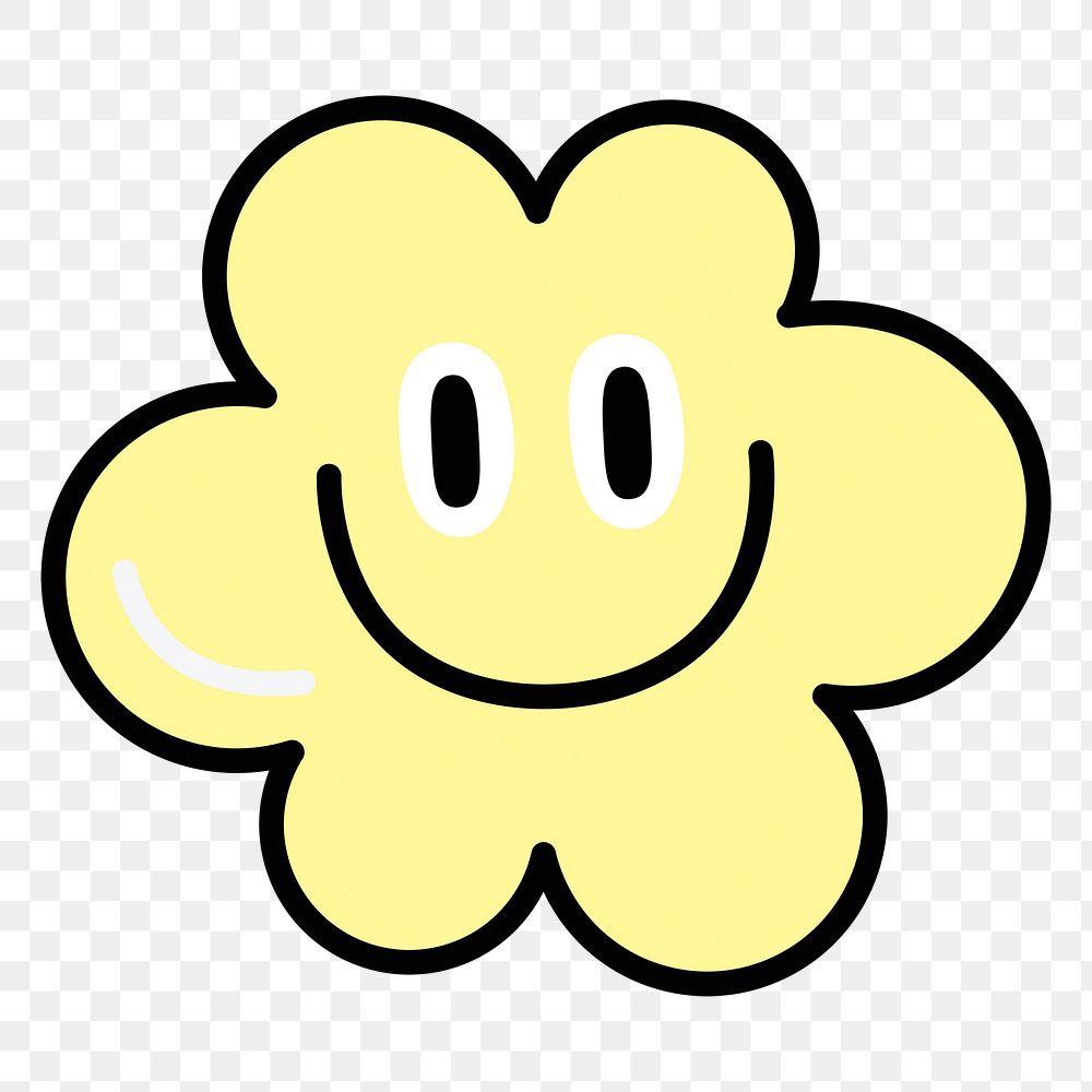 Flower doodle png sticker, transparent background