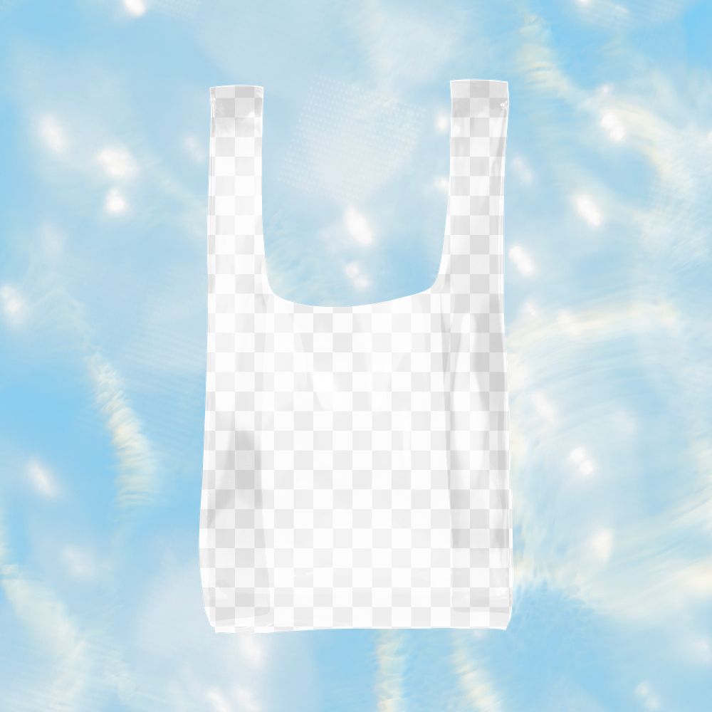 Plastic bag png transparent mockup