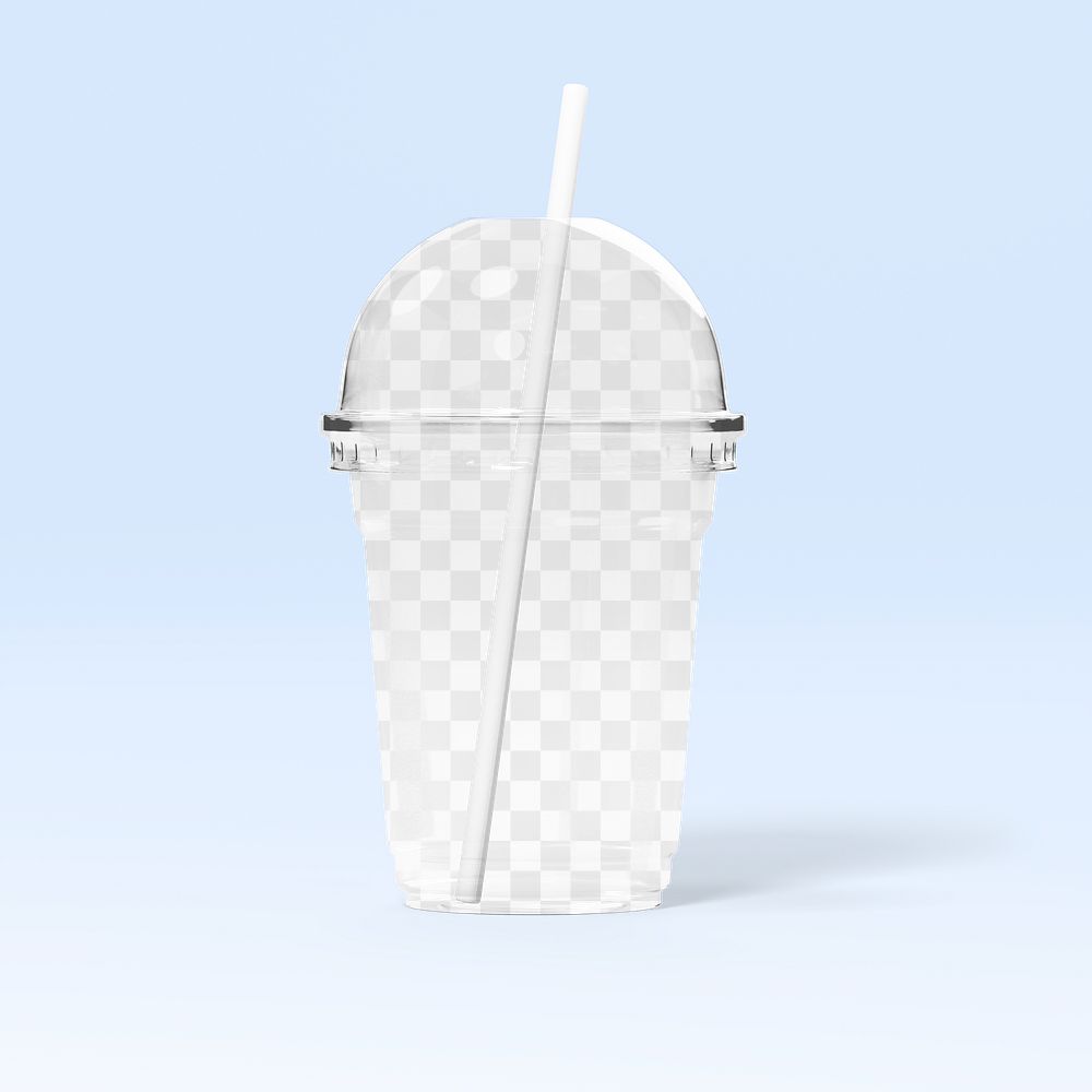 Plastic cup png transparent mockup