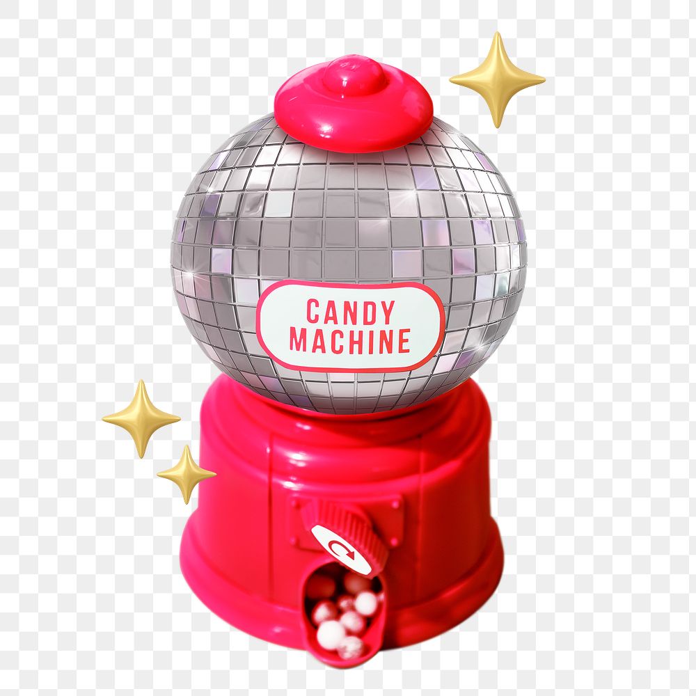 Png candy machine sticker, transparent background