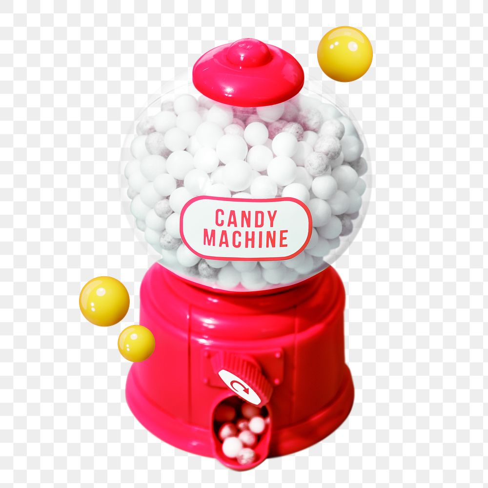 Png candy machine sticker, transparent background