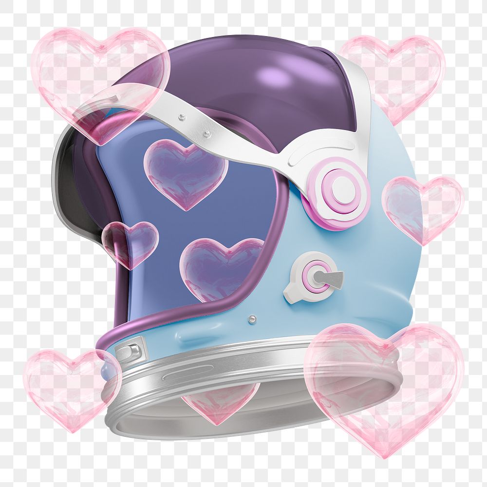 Png cute astronaut helmet sticker, transparent background