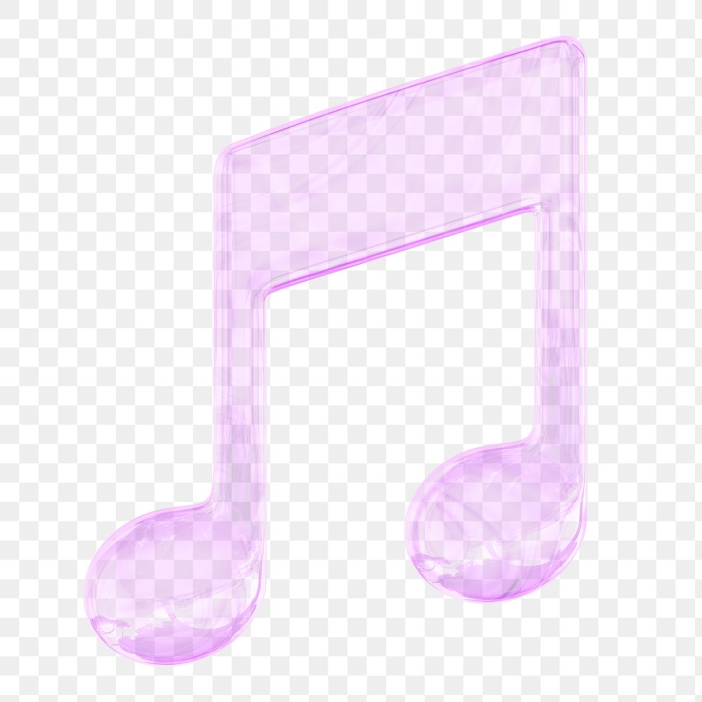 Musical note png 3D rendering, collage element on transparent background