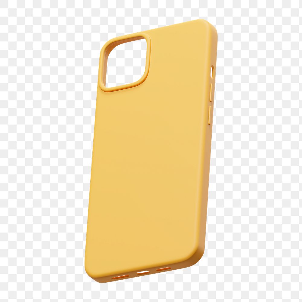 Png yellow phone case sticker, transparent background