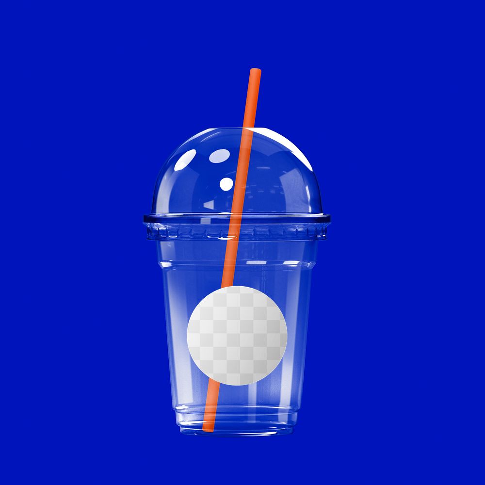 Plastic cup png label mockup, transparent design