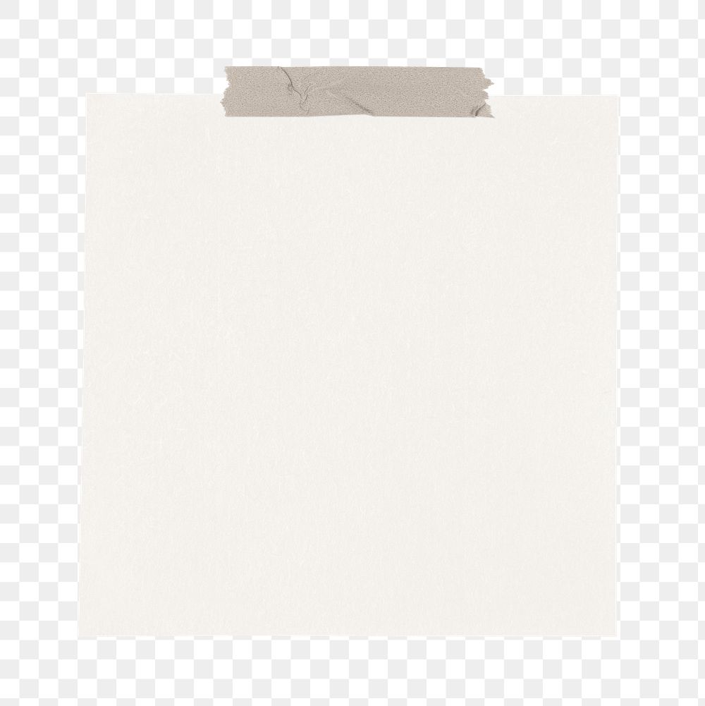 White note paper png sticker, transparent background