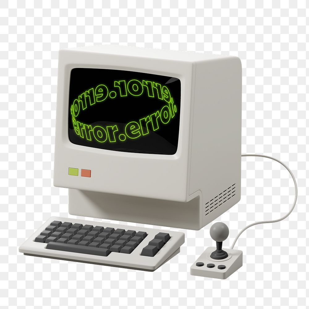 Retro computer  png sticker, transparent background
