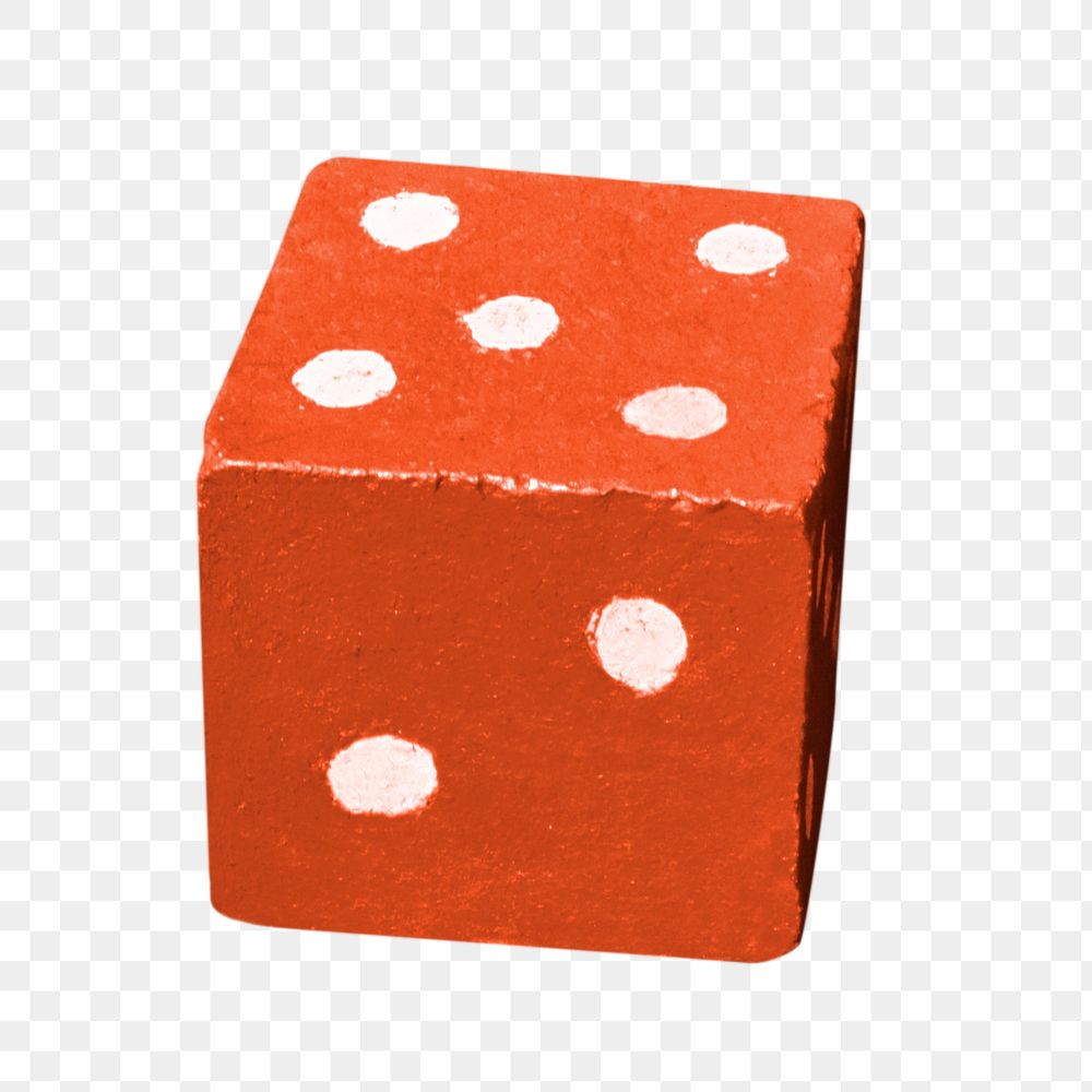 Red dice png sticker, transparent background