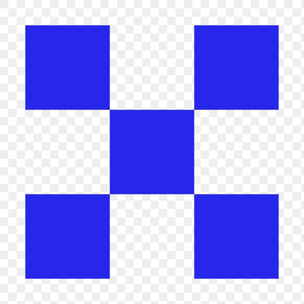 Checkered pattern png sticker, blue design, transparent background