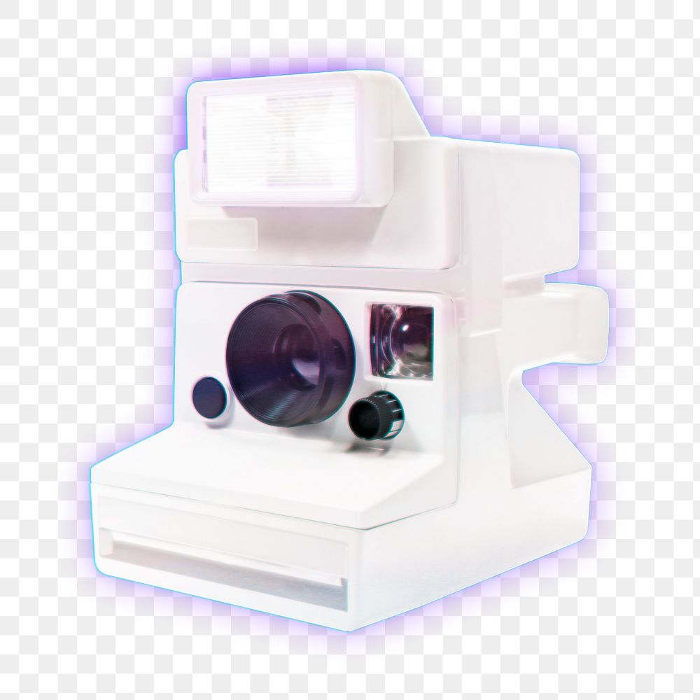 Instant camera png sticker, retro object, transparent background