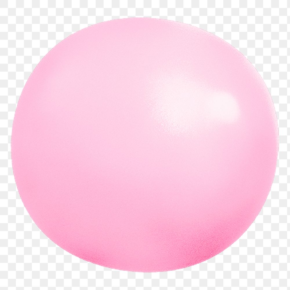 Pink bubble png sticker, round shape, transparent background
