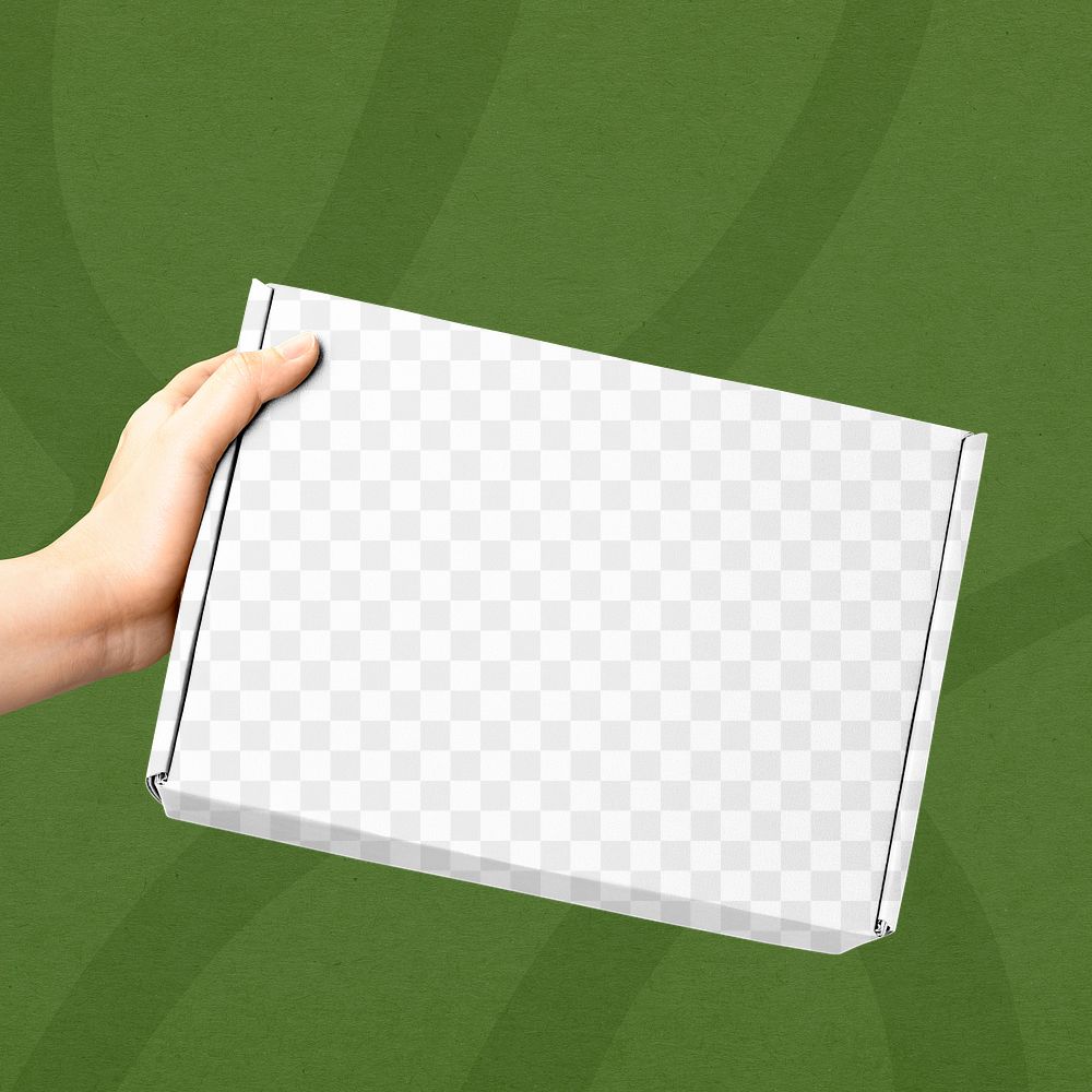 Parcel box mockup png transparent design, editable delivery product