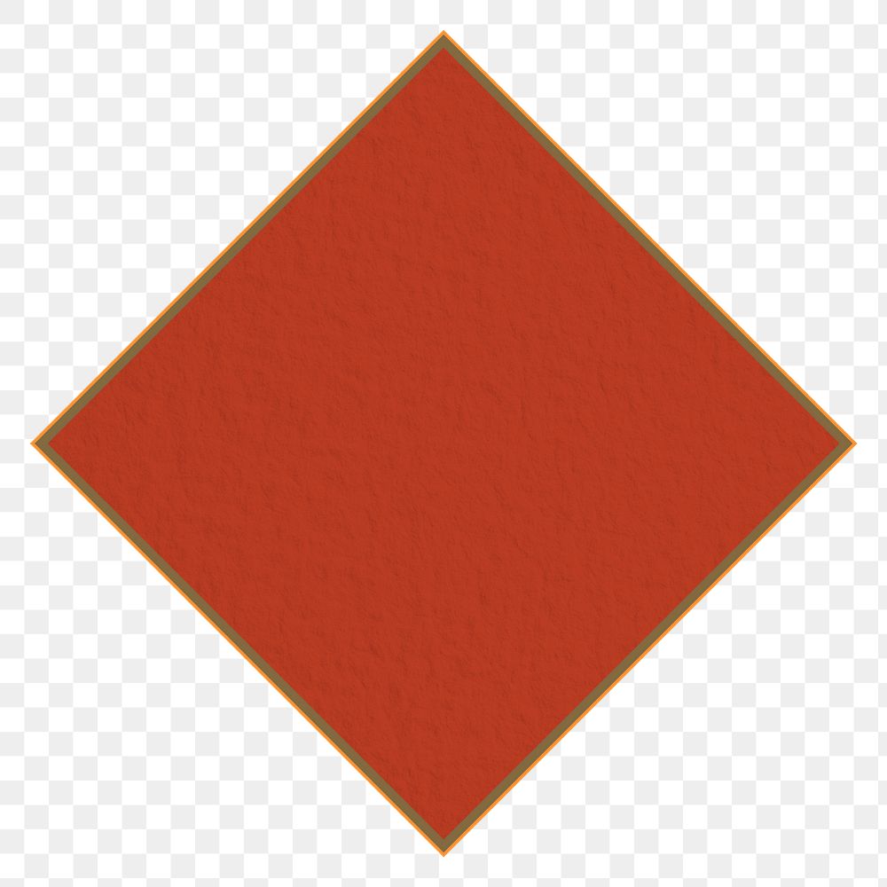 Brown rhombus png sticker, geometric shape, transparent background