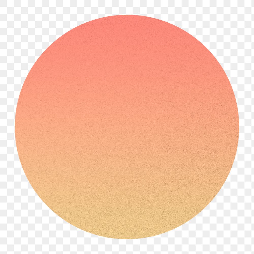 Orange gradient circle png sticker, sunset badge, transparent background