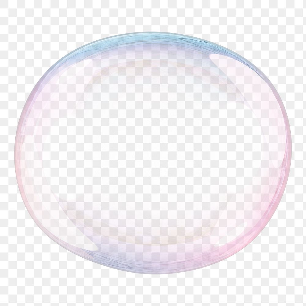 Full stop mark png sticker, 3D transparent holographic bubble