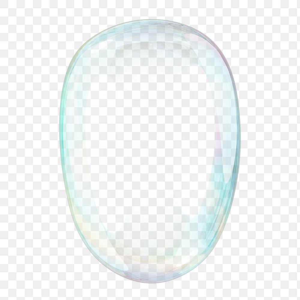 Apostrophe mark png sticker, 3D transparent holographic bubble