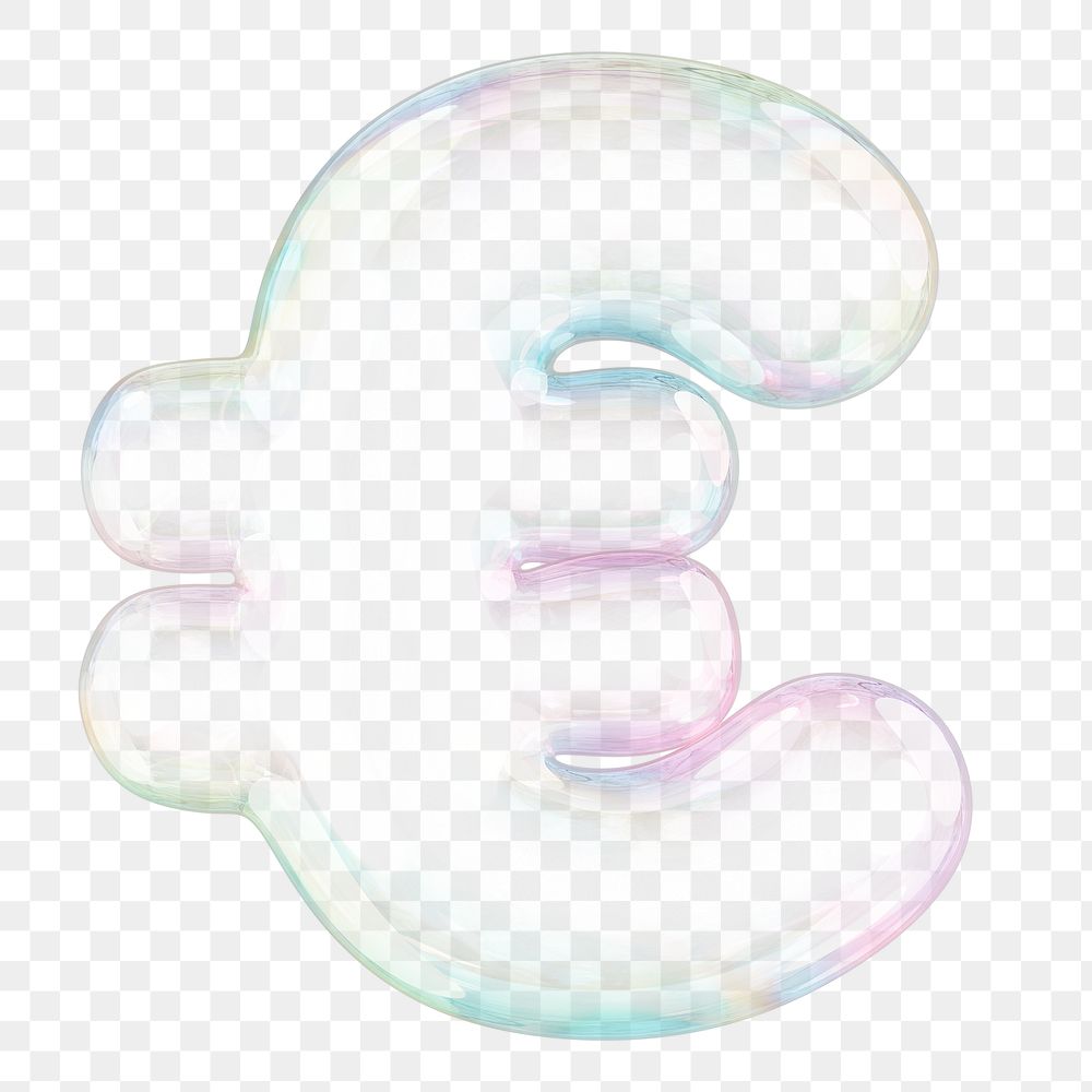 Euro currency sign png sticker, 3D transparent holographic bubble